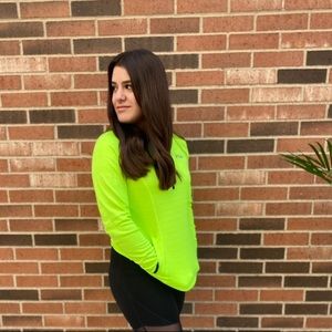 Hooded Fila athletic zip up, pull over, neon